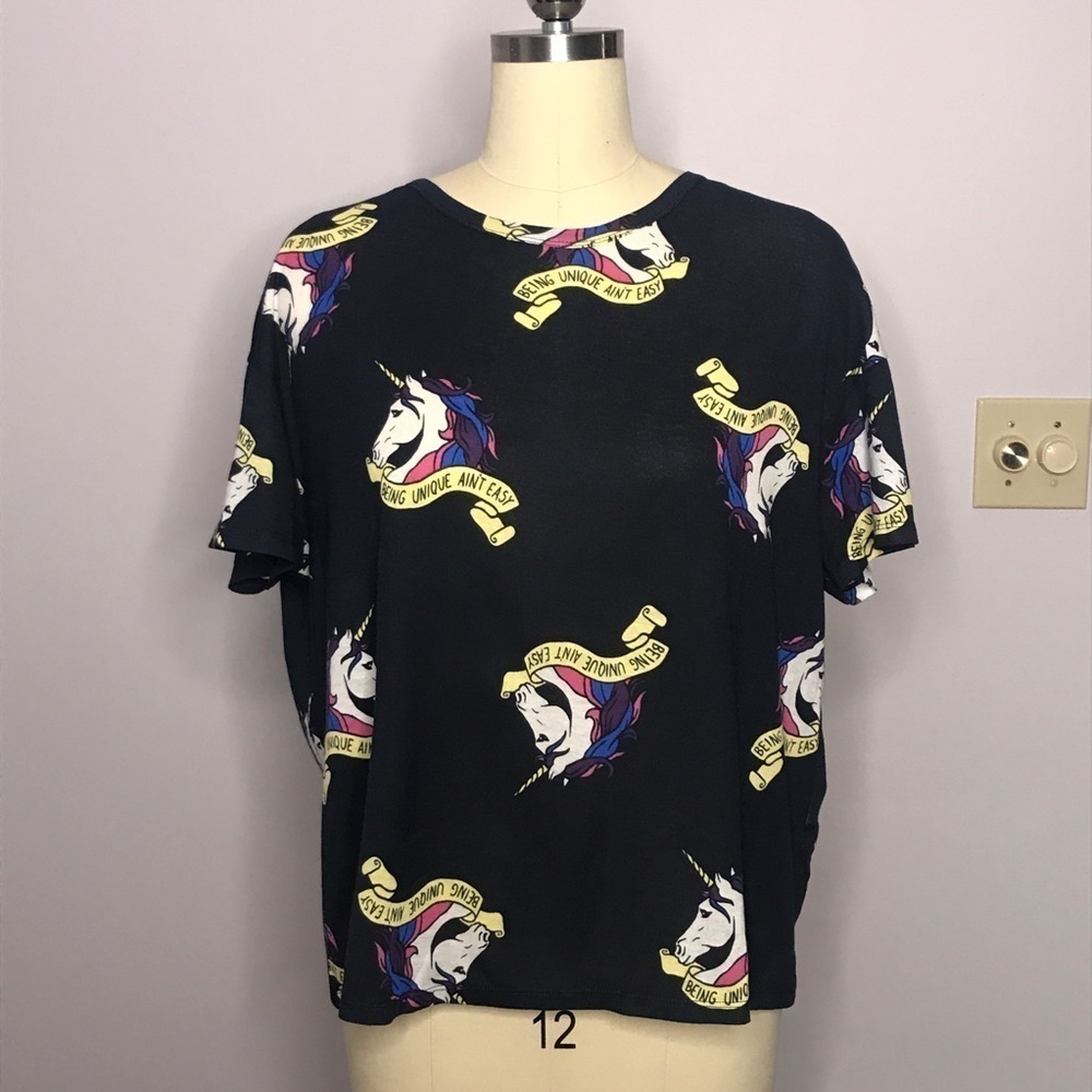 Zara Trafaluc Boxy Unicorn Shirt